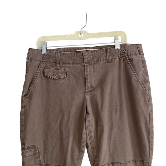 Anthropologie Daughters of Liberation Brown Zip Ankle Straight Cargo Pants Sz 34 - Picture 5 of 16